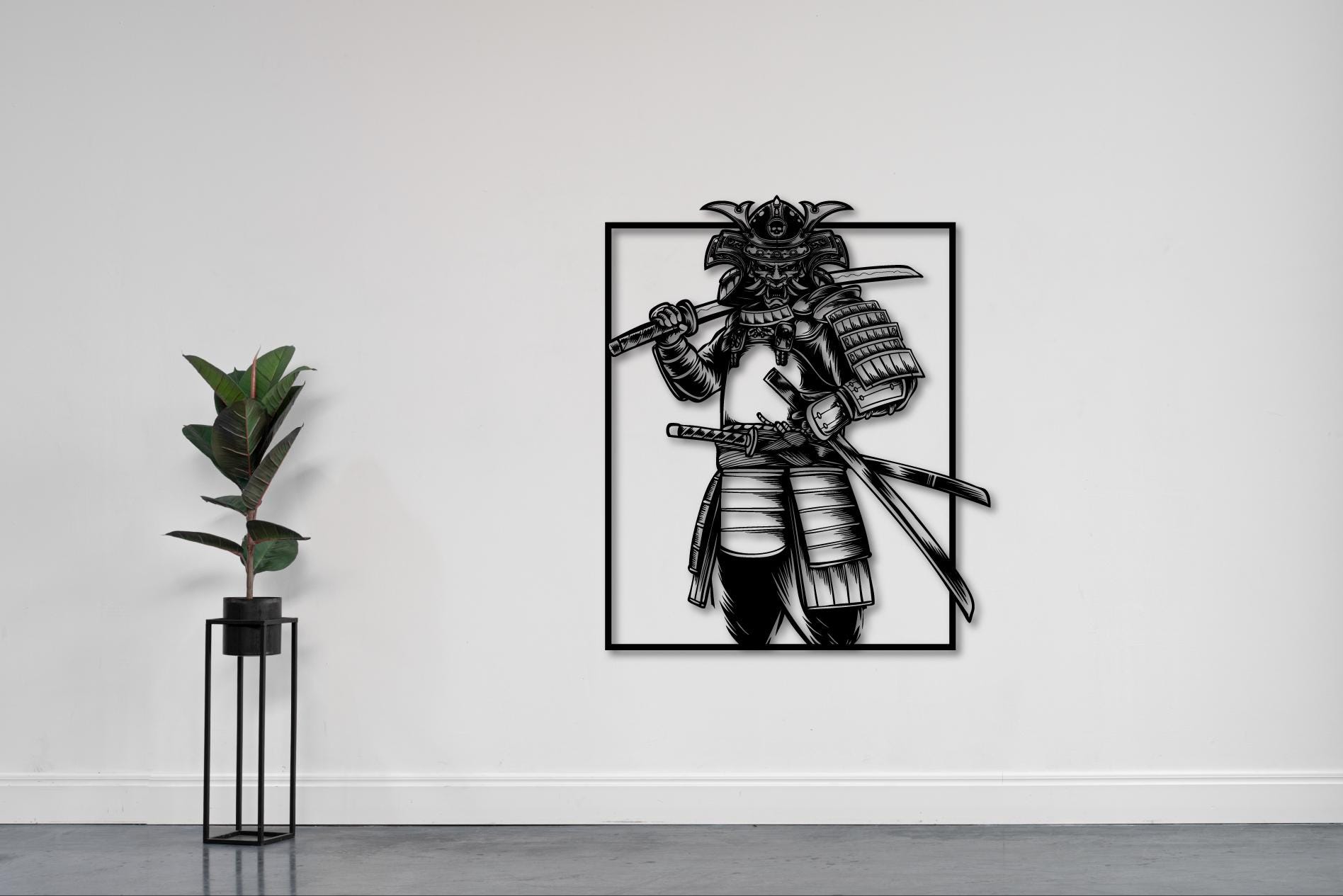 Samurai Warrior Laser Cut Files, Japanese Art (svg, Dxf, Eps, Ai