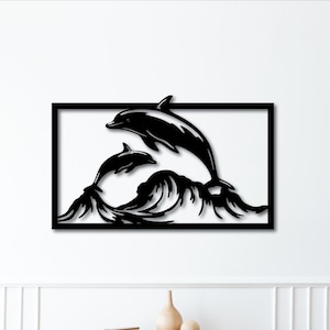 Delfine Wand Kunst dxf, svg, eps, ai und pdf Dateien für Laser, Cnc,Plasma, Cricut Schneiden, dekorative Wand Kunst Dateien, dxf für Laser