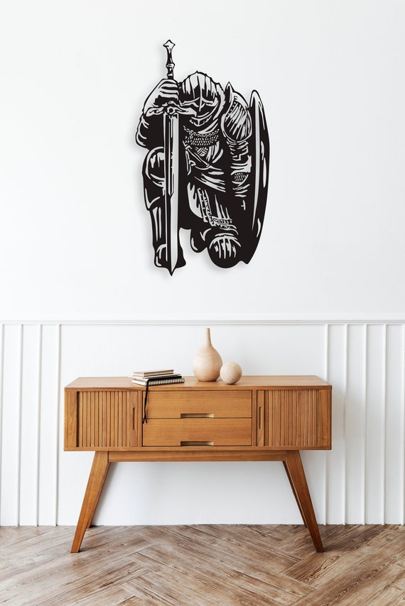 Holy Templar Knight Wall Art dxf,svg,pdf,ai and PNG files for laser cut,cnc cut,glowforge cut, chevalier wall art, paladin dxf home decor