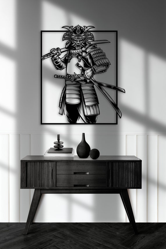 Samurai Warrior Laser Cut Files, Japanese Art (svg, Dxf, Eps, Ai