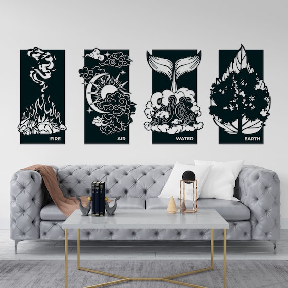 洋書 WALL ELEMENTS ART WALL Four Elements Alternative Metal Wall Art Housewarming Gift
