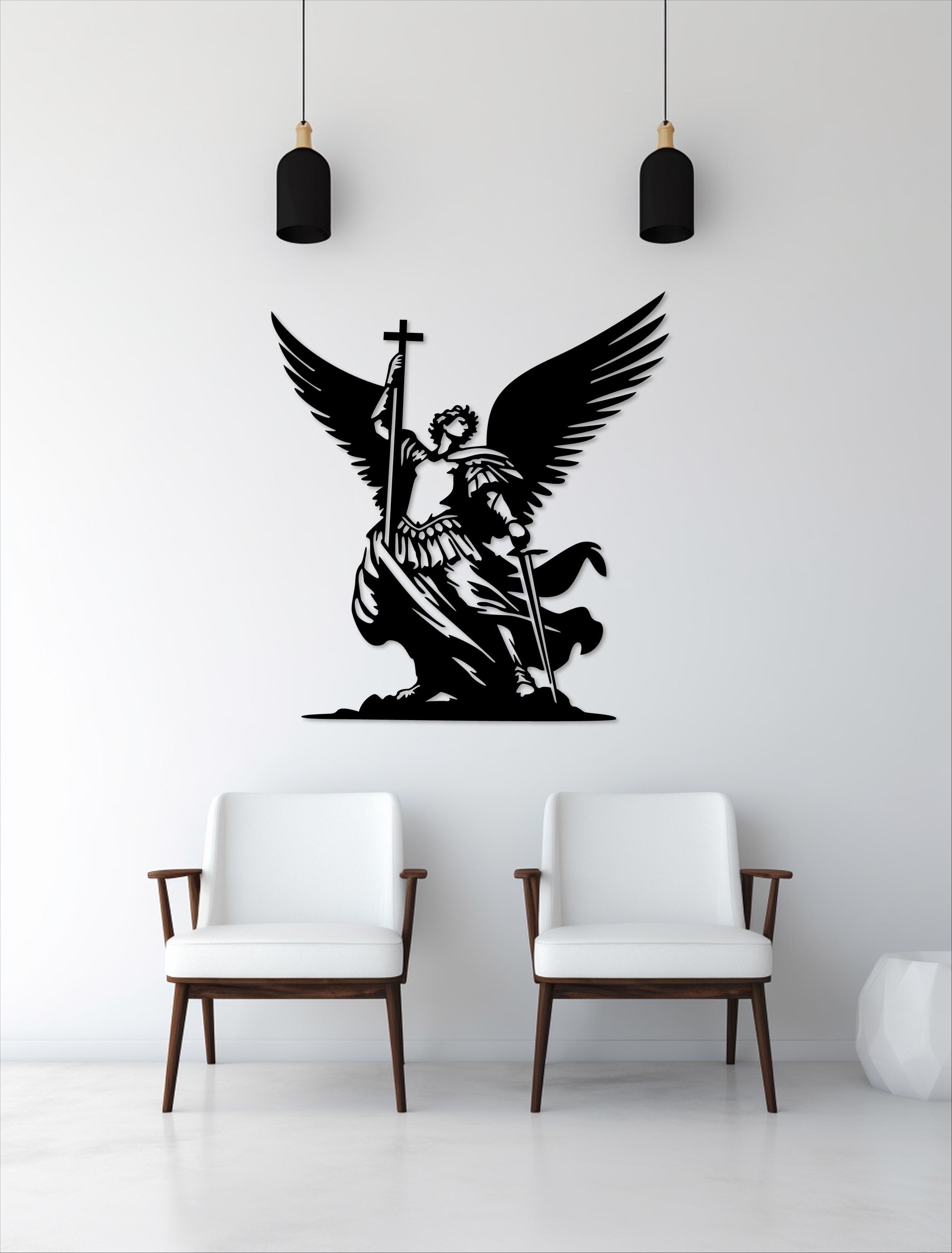 Archangel Michael Wall Art SVG DXF Pdf, Angel Laser Cut File, Religious ...
