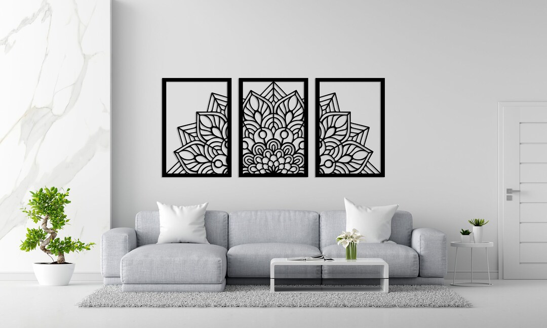 Mandala Wall Art Svgdxf EPSAI and PDF Files.cnc Cut Etsy