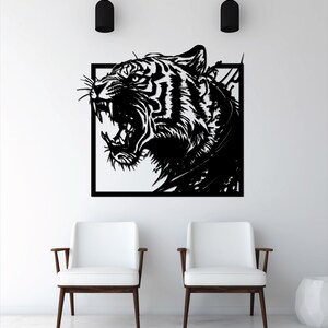 Tiger Wall Art dxf,svg,eps,ai and pdf files for laser cutting, cnc cutting, Tiger SVG, Wild Animal dxf, Home Decor, Decorative Wall Art image 4