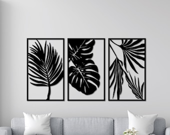 Tropical Leaves Wall Art: Laser Cut Files (Digital Download)