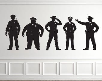 Police Officer Silhouette SVG | Cop Patrol DXF | Law Enforcement Gift | Cop Station Decor