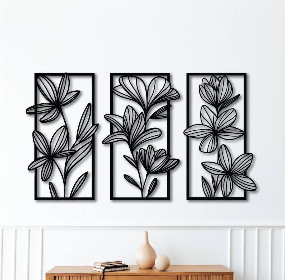 Flower Panel Wall Art: Laser Cut Files (digital Download) - Etsy