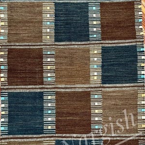 Handwoven Scandinavian Wool Rug: Brown Flatweave, Vintage Inspired (6x9 ft.) Home Decor