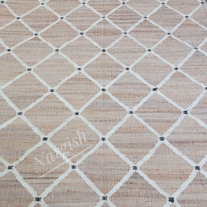 Abstract Geometric Flat weave Natural Jute Area Rug, High Quality Boho Decor Kilim Rug, Modern decor Jute Rug, Customise in all Size