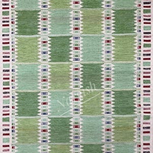 Green Scandinavian Design Inspired High Quality Flat weave Wool Rug for Living Room, Bedroom Office 6x9 8x10 9x12 Rug, Customise in all Size