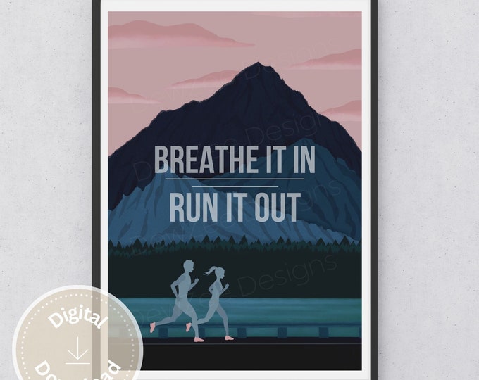 Running Quote Print | Running Gift | Track and Field | Motivational Quote | Gift for Runner | Runner Couple Poster | Marathon Gift
