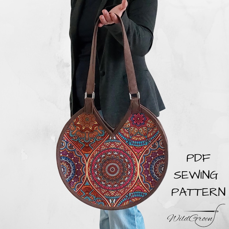 Round Tote Bag Sewing Pattern PDF | Beginner Friendly Bag Pattern ...