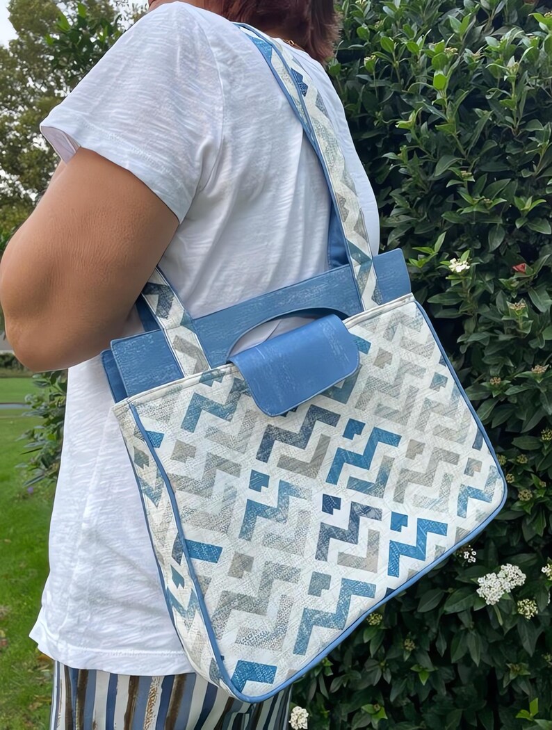 Tote Bag Sewing Pattern | Lined Handbag PDF | Flap Closure, Zipper ...