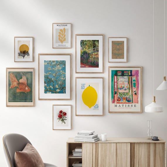 Framed Gallery Wall Art Set: Matisse, Van Gogh, Monet, Floral