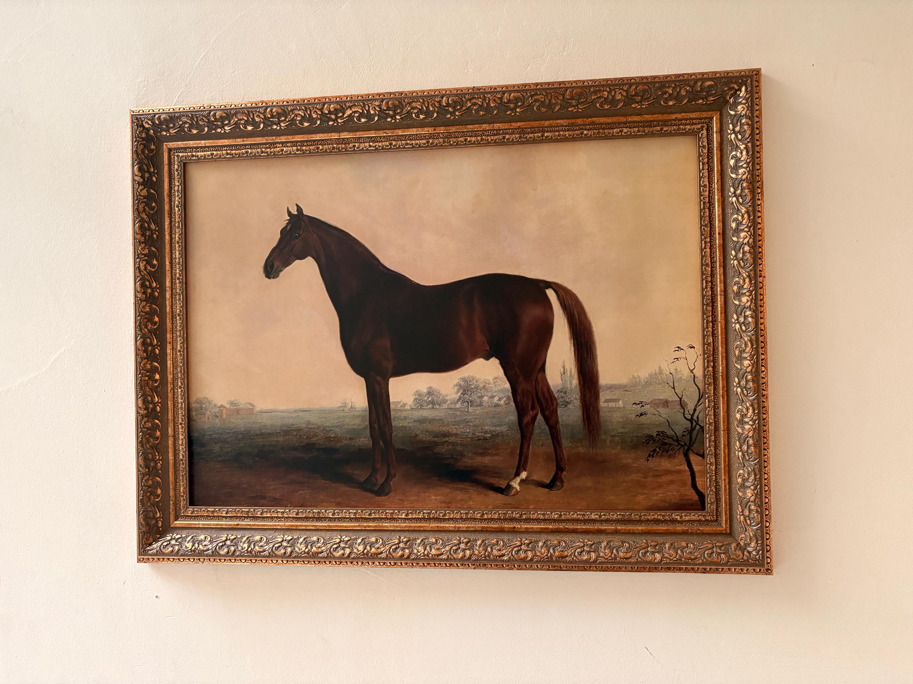 Vintage Horse Oil Painting, Antique Equestrian Art in Gold Frame - Etsy