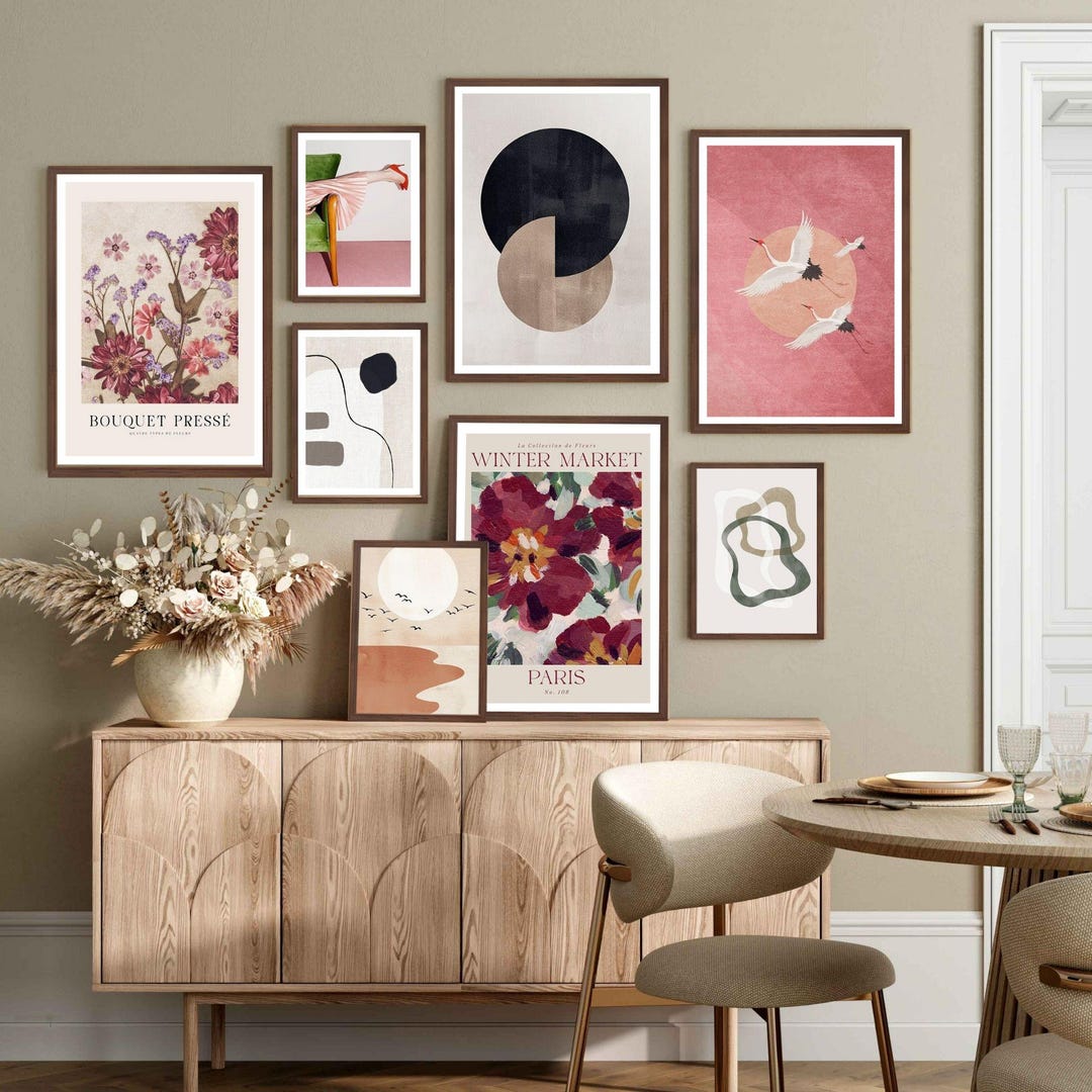 Gallery Wall Set Framed, Wall Art Set of 8, Framed Print Art ...