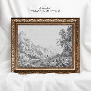 Szkic drzewa w stylu vintage: Złota ozdobna rama, rysunek botaniczny