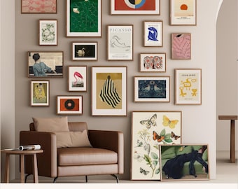 Framed Gallery Wall Art Set: Modern Abstract & Portrait Prints