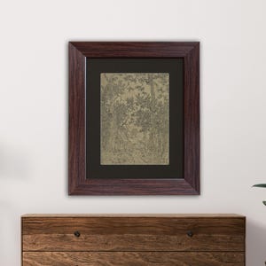 Oprawiony wydruk „Vintage Forest”: Rustykalna brązowa rama