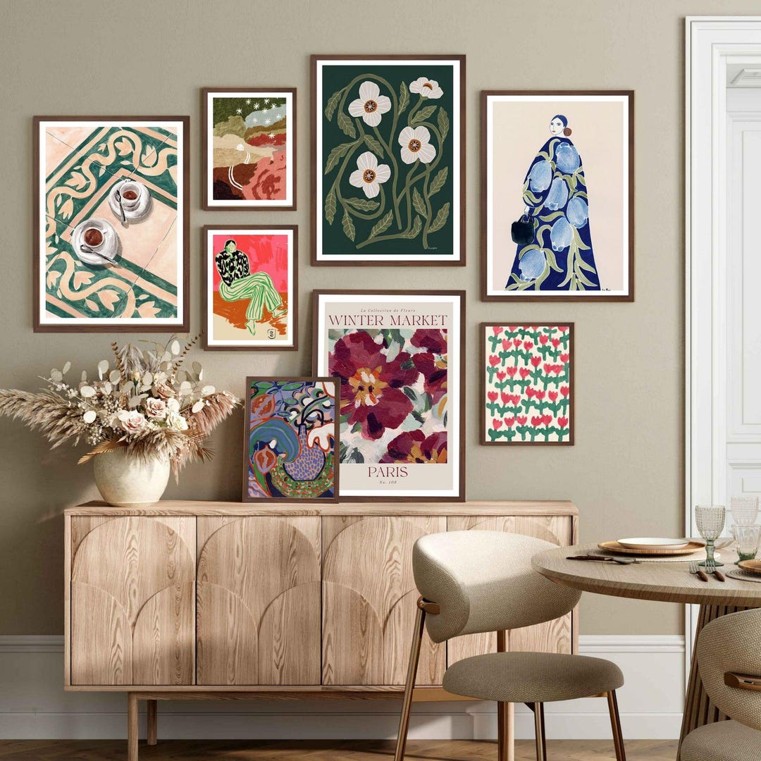 Minimalist Framed Wall Art Set of 8: Modern Gallery Decor - Etsy
