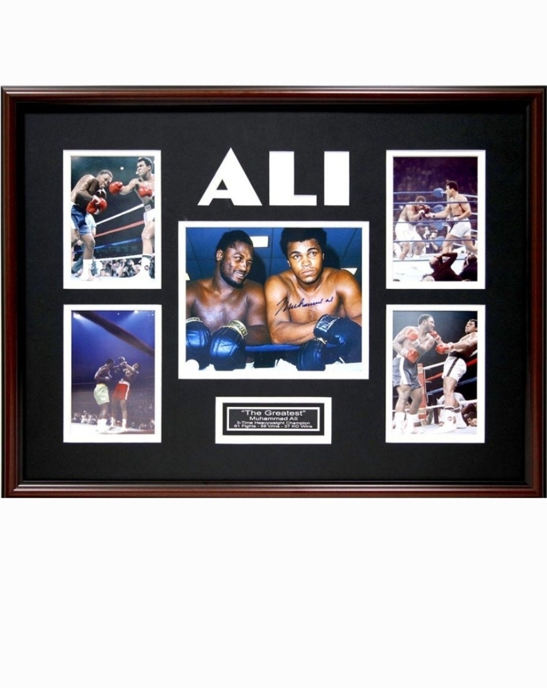 Muhammad Ali Signed Photo 8x10 Boxing Autograph vs Sonny Liston HOF JSA  Framed