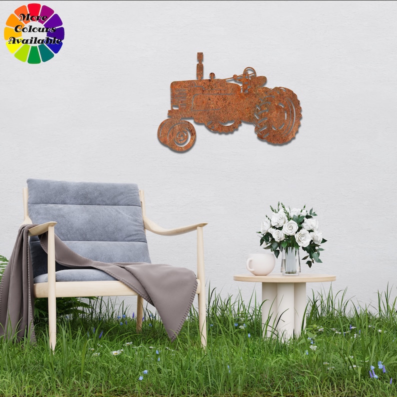 Metal Tractor Wall Decor Rusty Farm Metal Tractor Dad Etsy