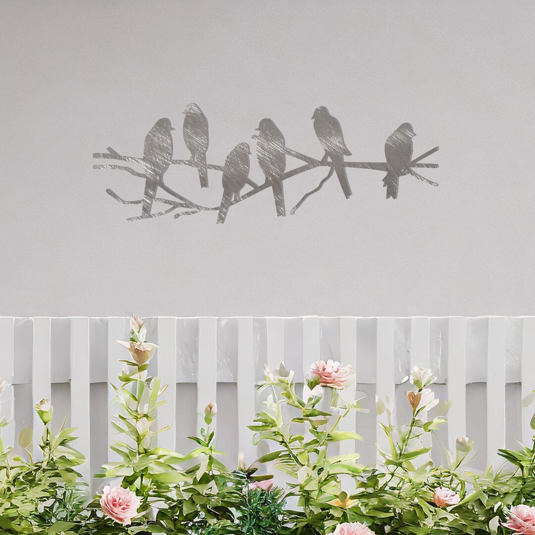 Birds on Branch Metal Wall Art - Home and Garden Decor - Etsy