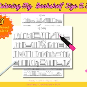 Digital / Printable Bookshelf, Size A3, Reading Tracker Bokshelf, Instant Download PDF, Reading Log Tracker