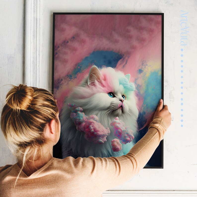 Cotton Candy Art 1 AI Generated Art for Digital Print and Etsy