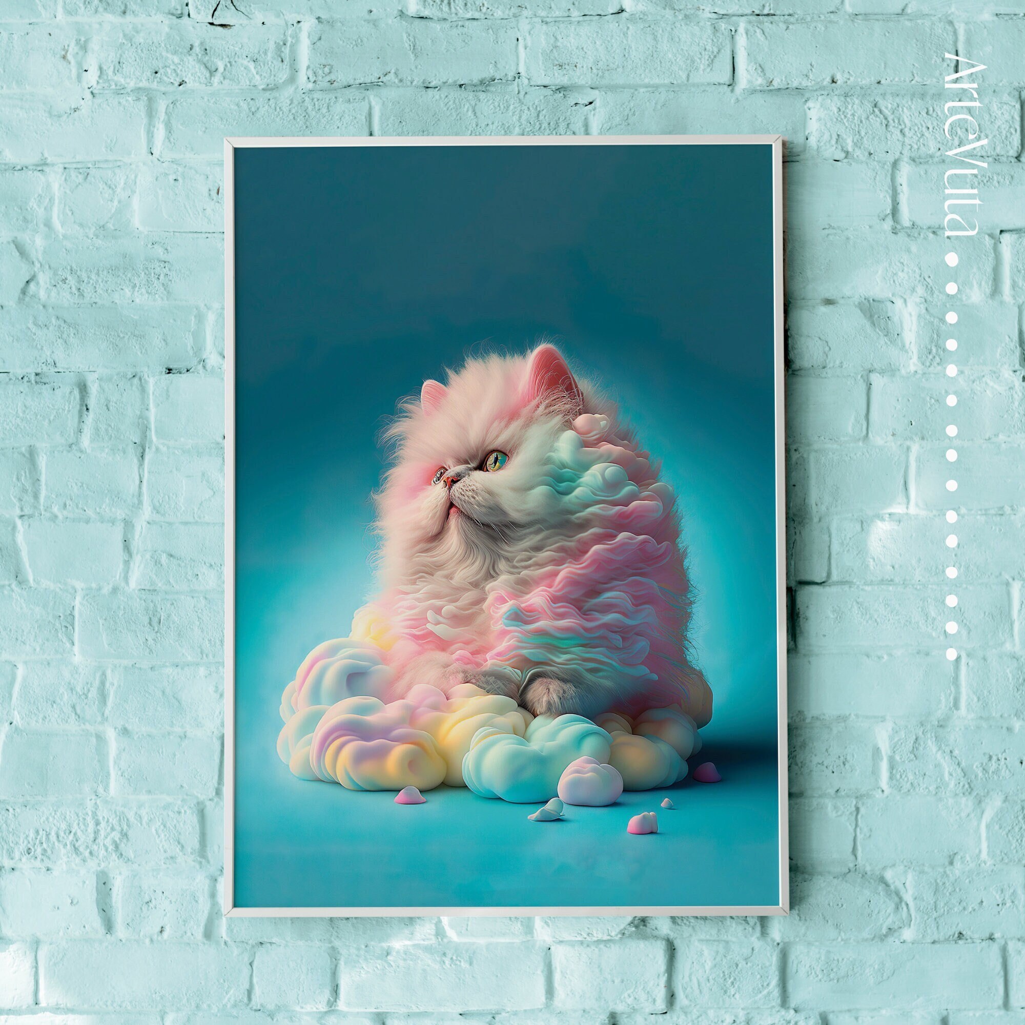 Cotton Candy Art 2 AI Generated Art for Digital Print and Etsy