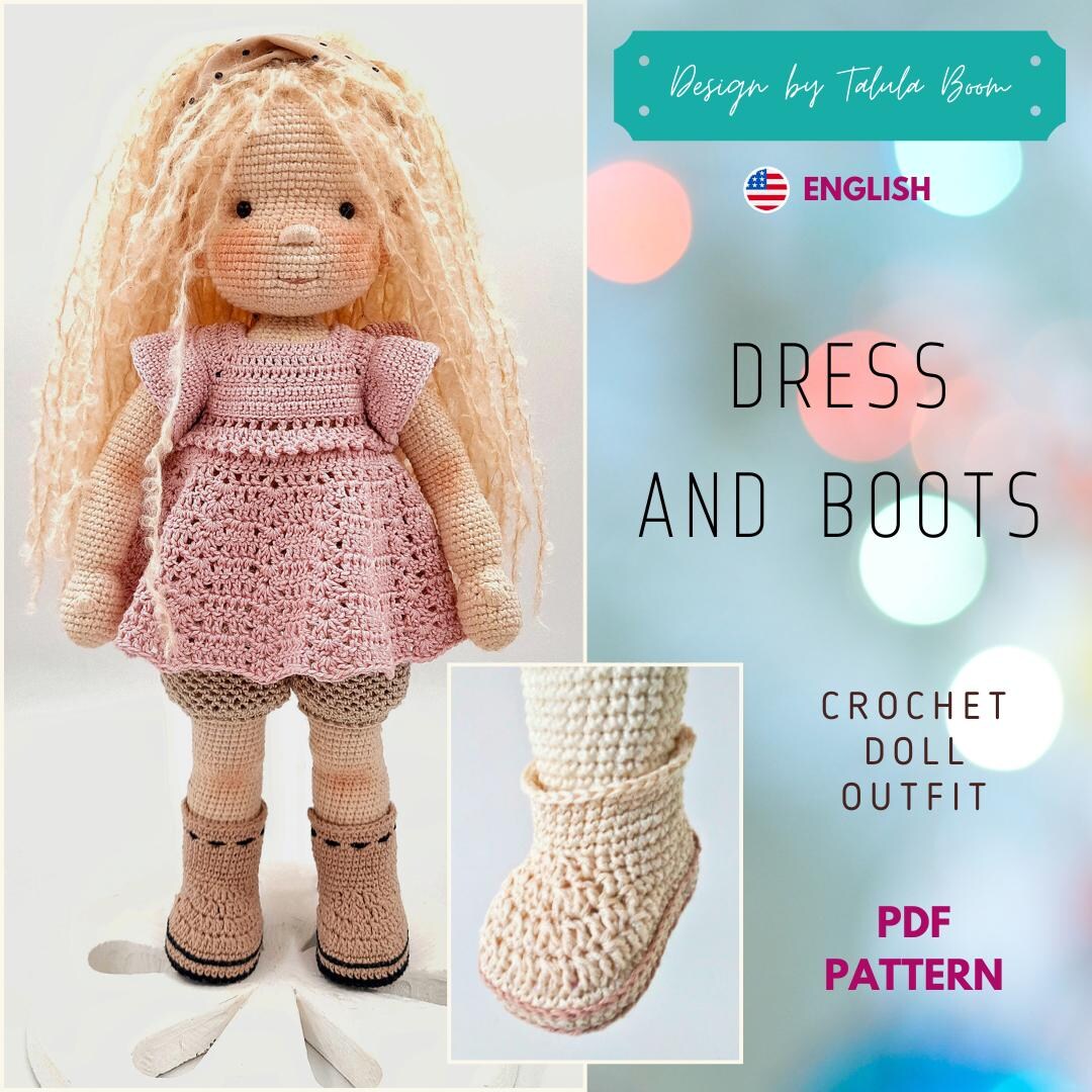 Doll Dress and Boots (crochet Pattern PDF): Doll Clothes, Waldorf ...