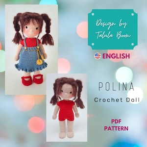Polina Crochet Doll and Outfit Pattern (base and clothes) - Amigurumi Doll Pattern With Outfits, Waldorf Inspired Crochet Doll PDF