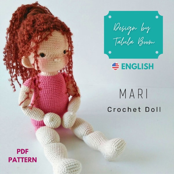 Mari Crochet Doll Pattern PDF (Ganzkörper- und Outfit-Anleitung)