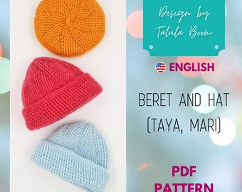 Béret et chapeau de poupée (Modèle au crochet PDF) : garde-robe de poupée, vêtements pour Mari et Taya