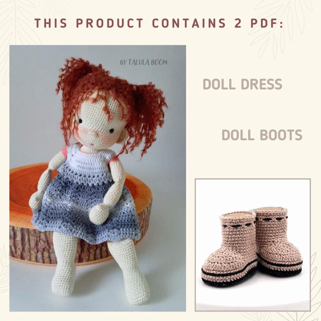 Doll Dress and Boots (crochet Pattern PDF): Doll Clothes, Waldorf ...