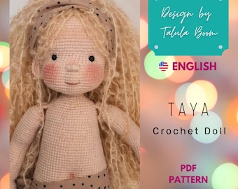 Taya Crochet Doll Pattern 14-16'' (full body tutorial) - Amigurumi Doll Base, Cute Doll Crocheting, Body Pattern PDF