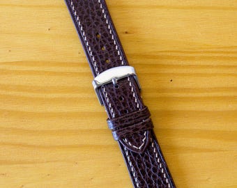 Pulseira de couro Mokka Dollaro para relógio - Pulseira feita à mão com sistema de liberação rápida e forro em Zermatt para tamanhos 16 mm, 18 mm, 19 mm, 20 mm, 21 mm, 22 mm e 24 mm.