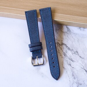 Blue Babele Leather Watch Strap 24mm, 23mm, 22mm, 21mm, 20mm, 19mm, 18mm, 16mm, Personalized Watch Band & Straps