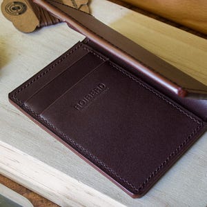 Portafoglio minimalista in pelle per carte, portafoglio sottile fatto a mano per uomo e donna, pelle di vitello di lusso, regalo di anniversario, elegante porta carte