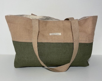 Sac cabas / Sac de courses en toile de jute - Maxi / Très grand format - 5 coloris