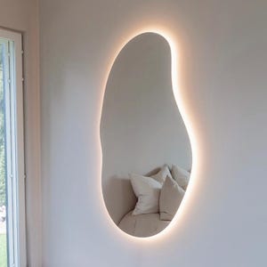 Asymmetrical LED Bathroom Mirror: Cloud Design, Modern Decor