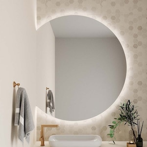 Semicircle LED Bathroom Mirror: Backlit Radius Mirror, Illuminated Decor
