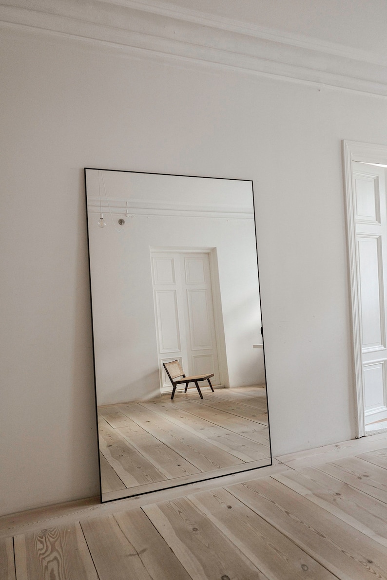 Oversized Luxury Fulllength Mirror, Floor Mirror, Large Black Frame