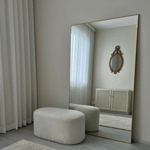 gold brass ovesized mirror