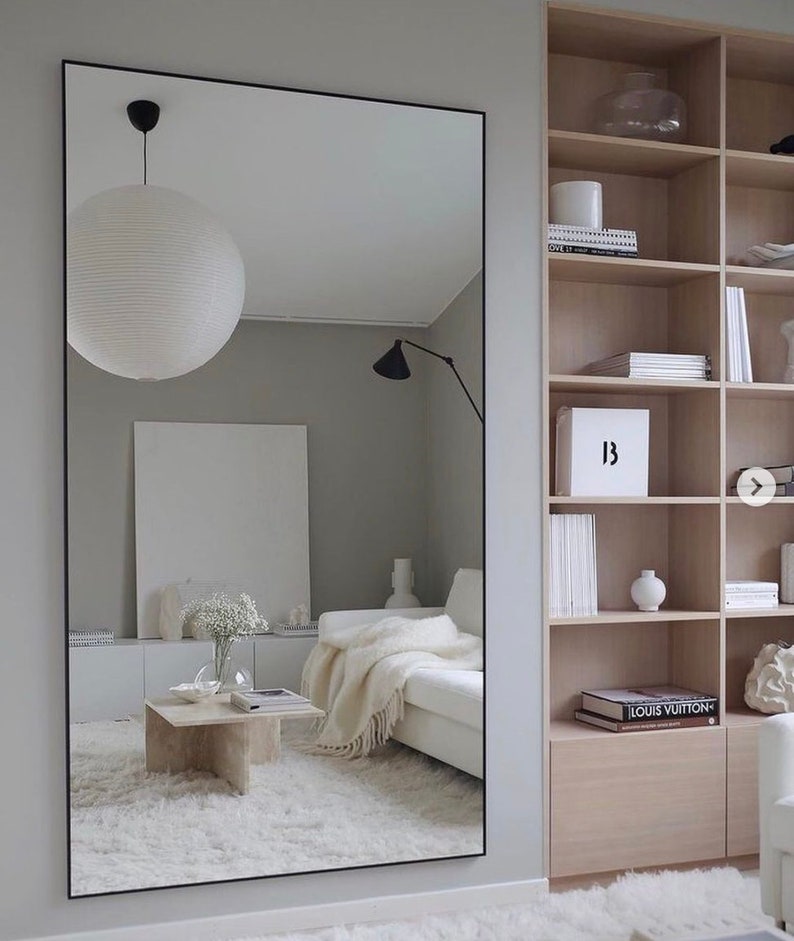 black frame modern mirror