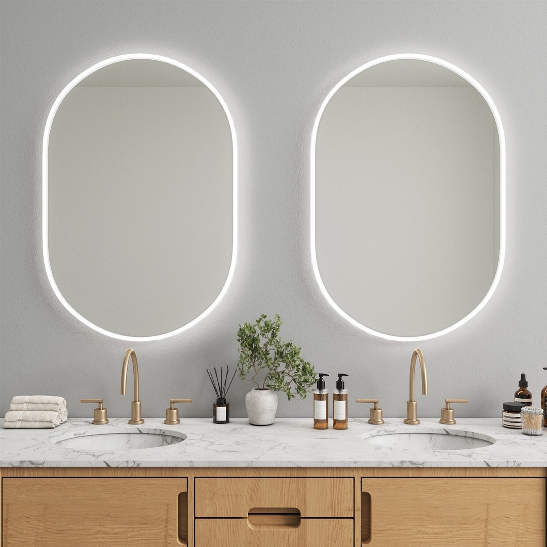 Full Lux Oval Light Mirror Unique Bathroom Mirror Oval Full Lux Light ...