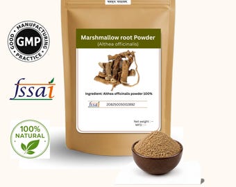 ARK PURE HERB Malvavisco - Hierba dulce - Polvo de raíz de Althaea officinalis India Cachemira Hecho a mano Natural orgánico Himalaya