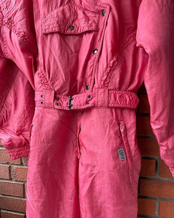 Vintage 80's 90's ski suit, pink winter overall, … - image 5