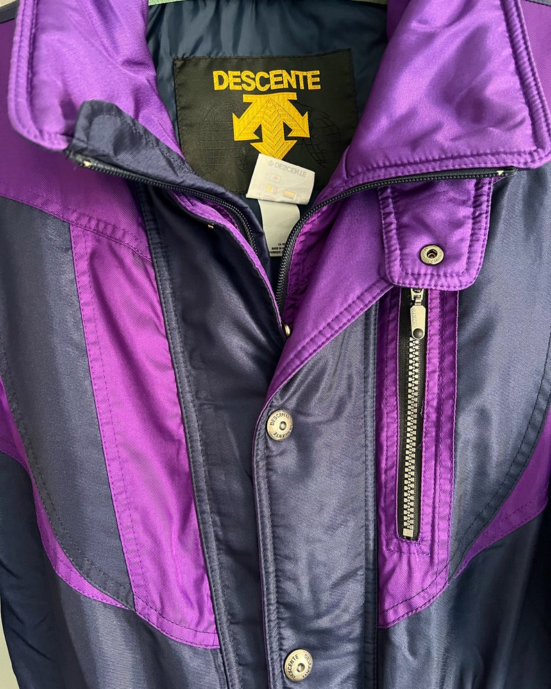 DESCENTE Vintage Ski Suit Men Retro Ski Overall Dark Blu Etsy