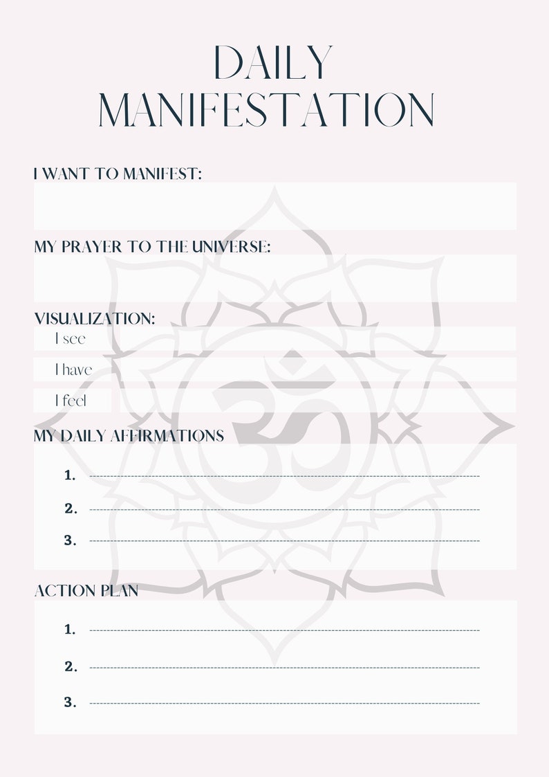 Printable Daily Manifestation and Self Esteem Journal - Etsy